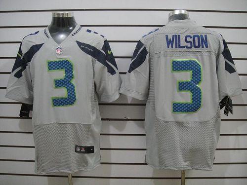 Nike Seahawks #3 Russell Wilson Grey Alternate Men's Stitched NFL Vapor Untouchable Elite Jersey - Click Image to Close